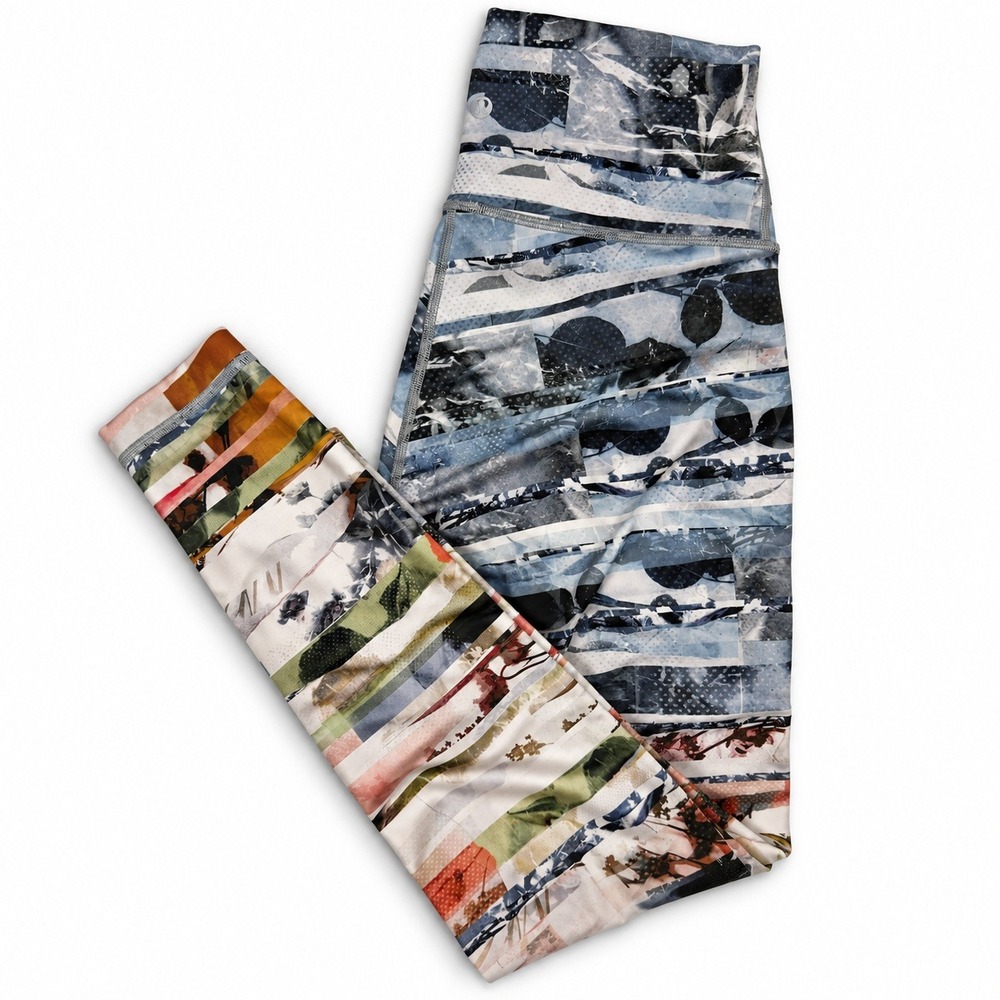 Lululemon Leggings Womens Size 4 Multicolor Abstract Floral Geometric Yoga Pants